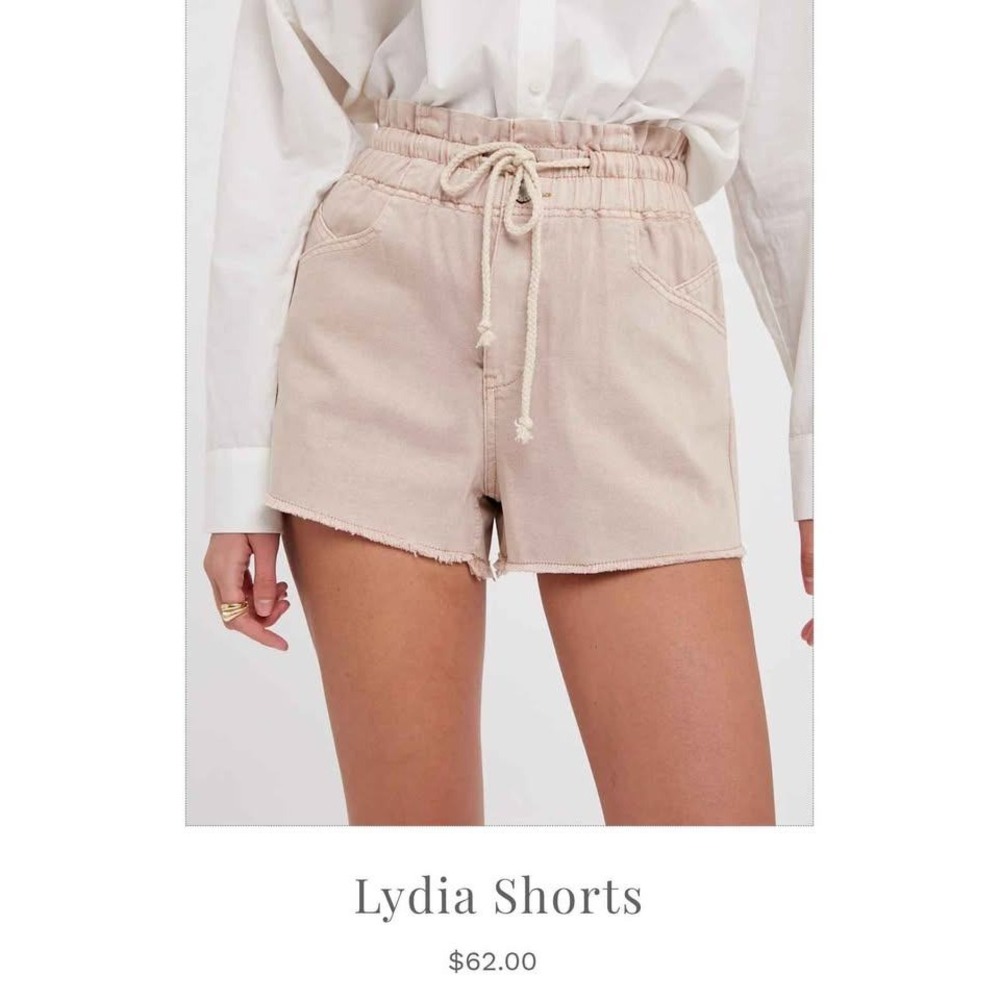 Wishlist ~ Lydia Shorts ~Twig Color ~ Medium ~ Drawstring Waist and Frayed Hem